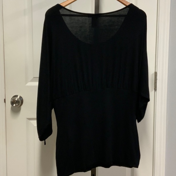 Kenar Black Top with Drawstring Sleeves - Picture 8 of 10